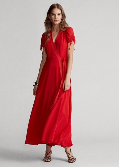 Women's Polo Ralph Lauren Crepe Wrap Dresses | 507421ZTY